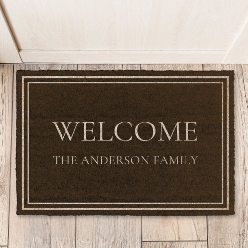 Personalized Family Name Welcome Natural Fiber Doormat