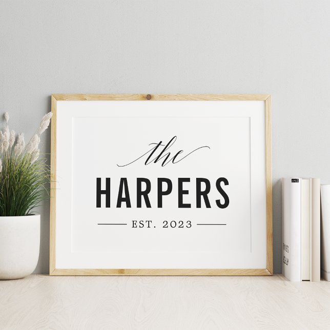 Personalized Family Name Year Established Print (Creator Uploaded)