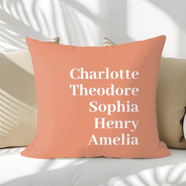 Personalized Family Names Custom Throw Pillow (Creator Uploaded)