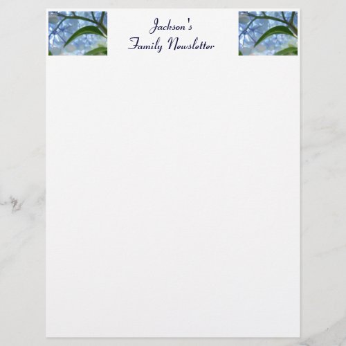 Personalized Family Newsletter Letterhead Floral