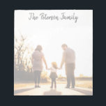 Personalized Family Notepad Full Photo Faded<br><div class="desc">Personalized family stationery in a modern, simple style with a full photo template, faded so you can write on the whole page.</div>