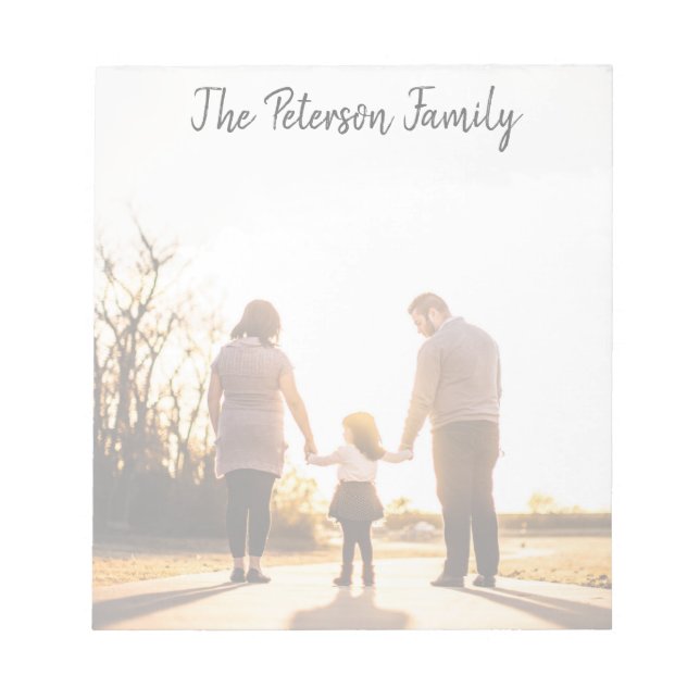 Personalized Family Notepad Full Photo Faded (Front)