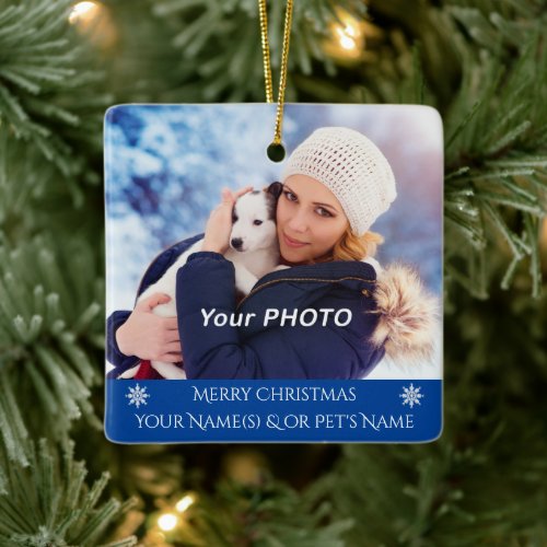 Personalized Family Ornament with Dog Cat or Pet