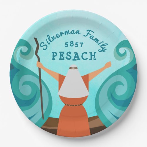 Personalized Family Passover Moses Parting Water Paper Plates