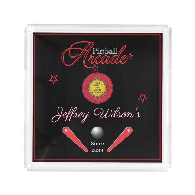 Personalized Family / Person Pinball Acrylic Tray (Front)