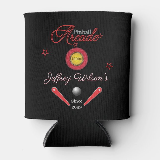 Personalized Family / Person Pinball Can Cooler (Front)