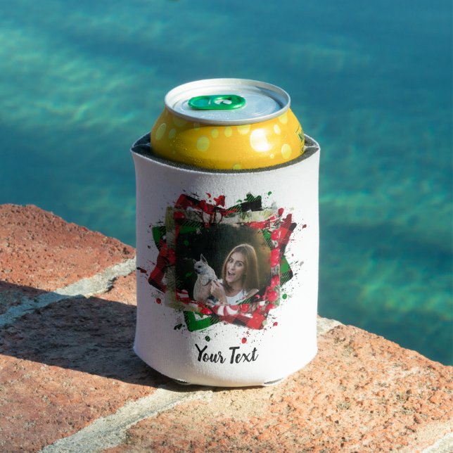 Personalized Family Pet Photo Christmas Can Cooler (In Situ Pool)