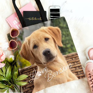 Personalized Family Pet Photo Keepsake Dog Lover Tote Bag