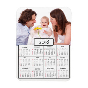 Personalized Family Photo  2018 Calendar Magnet