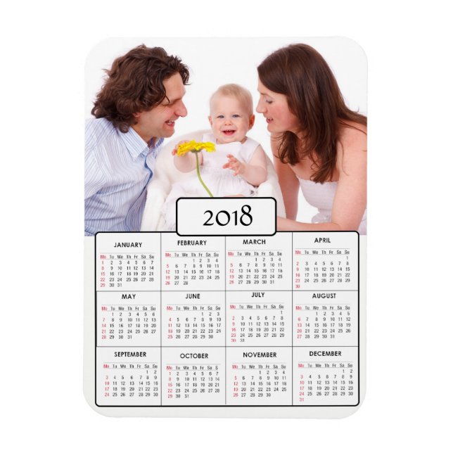 Personalized Family Photo  2018 Calendar Magnet (Vertical)