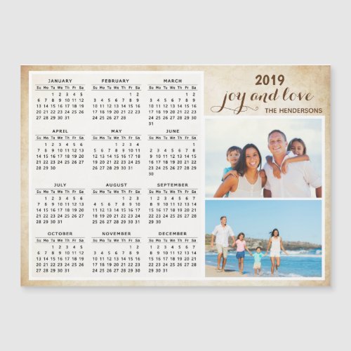 Personalized Family Photo 2019 Magnet Calendar