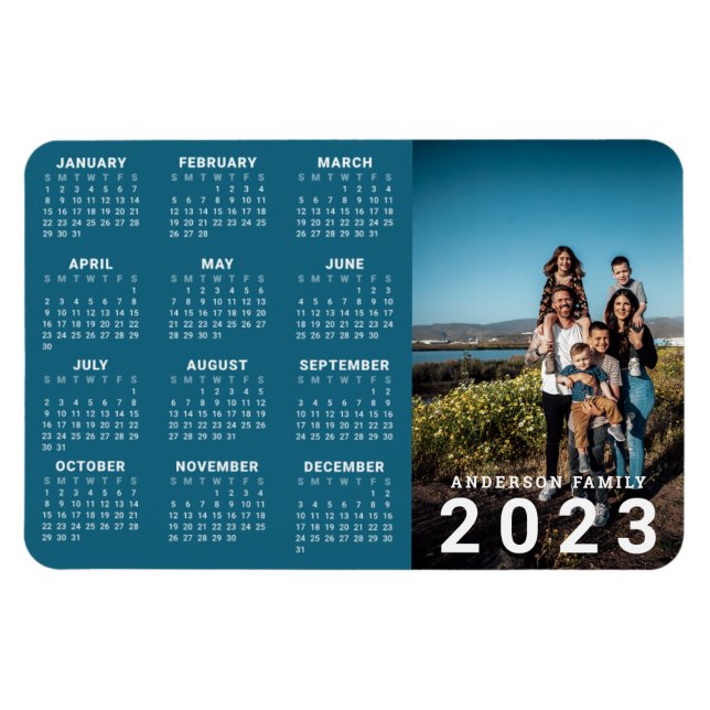 Personalized Family Photo 2023 Calendar Magnet (Horizontal)