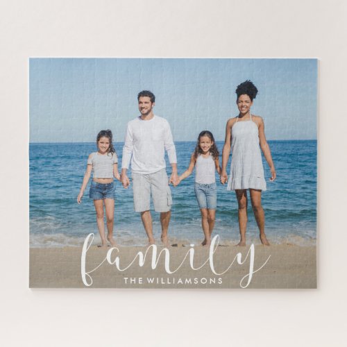 Personalized Family Photo and Name Custom Quality Jigsaw Puzzle