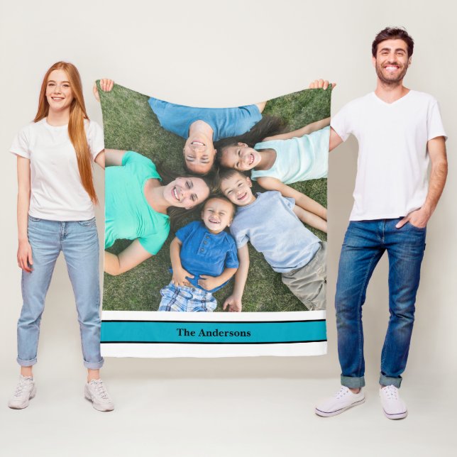 Personalized Family Photo and Name  Fleece Blanket (In Situ)