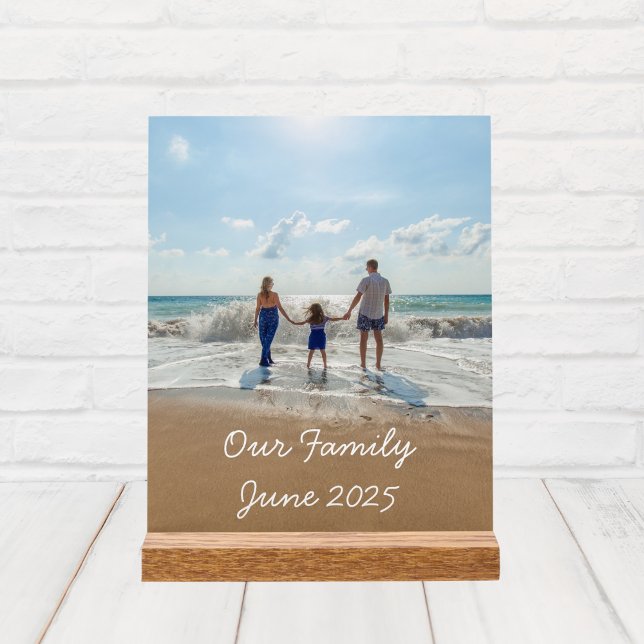 Personalized Family Photo and Text Acrylic Sign (Creator Uploaded)