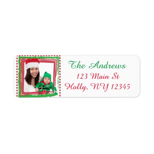 Personalized Family Photo Christmas Address Label