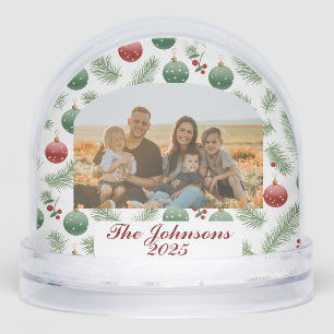 Personalized Family Photo Christmas Baubels Snow Globe