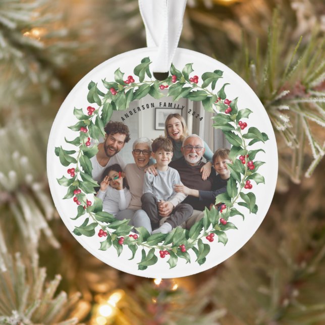 Personalized Family Photo Christmas Ornament  (Tree)