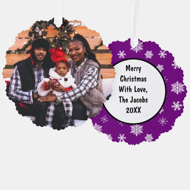 Personalized Family Photo Christmas Ornament Card (Front/Back)