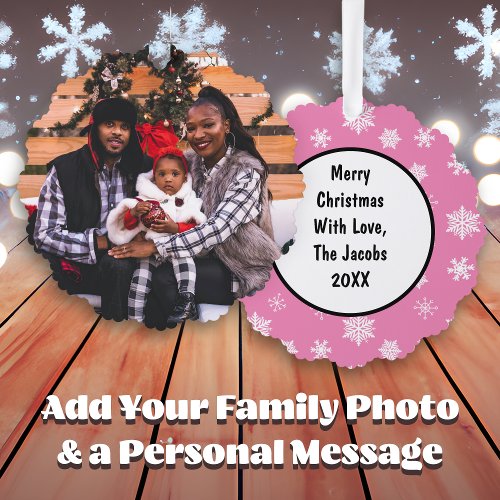 Personalized Family Photo Christmas Ornament Card