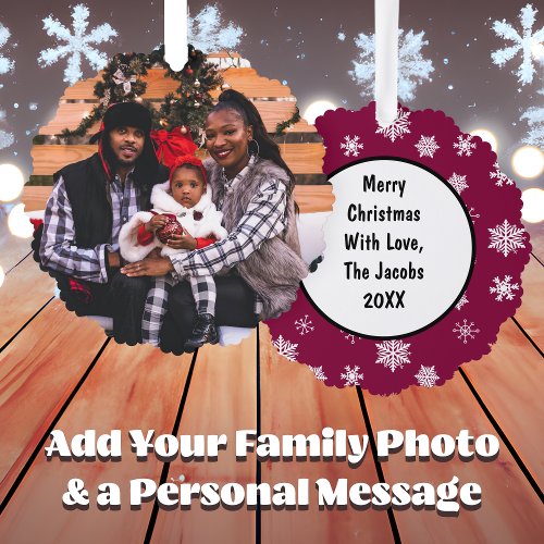 Personalized Family Photo Christmas Ornament Card