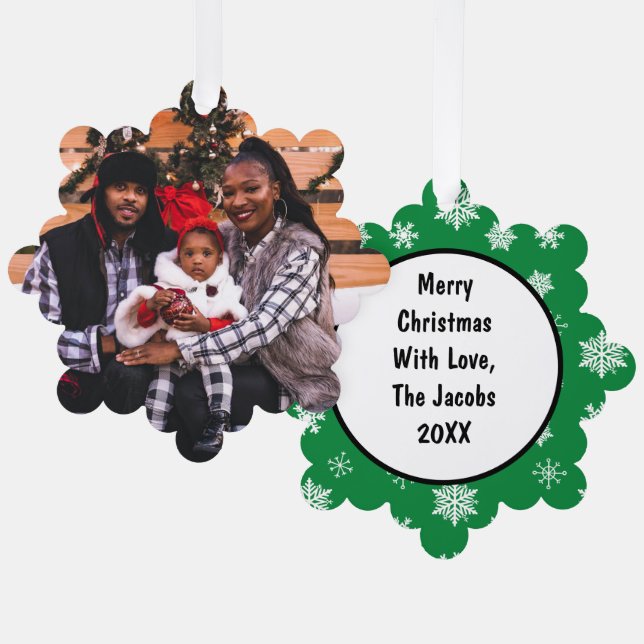 Personalized Family Photo Christmas Ornament Card (Front/Back)