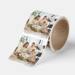 Personalized Family Photo Christmas Square Sticker