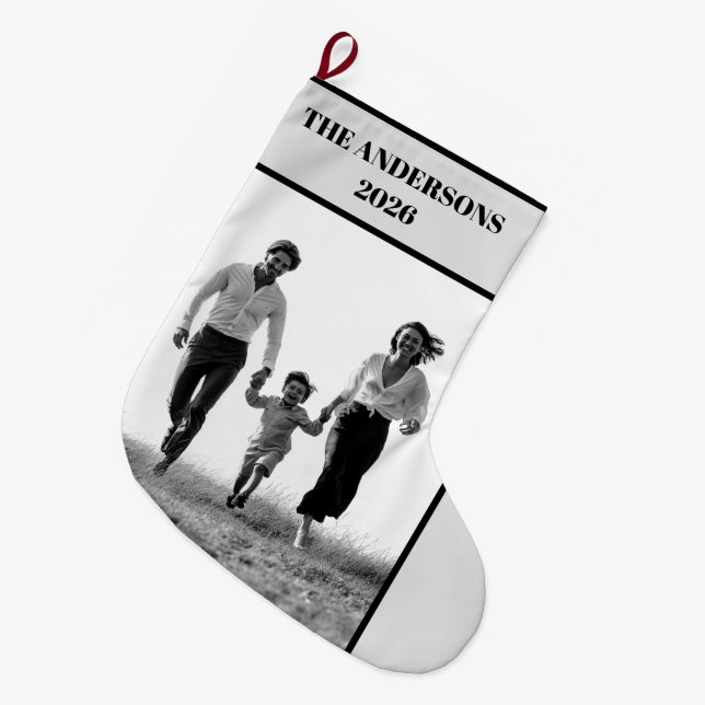 Personalized Family Photo Christmas Stocking (Front (Hanging))