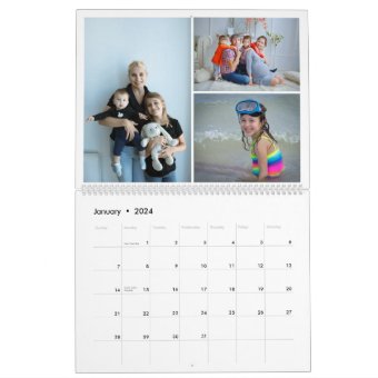 Personalized Family Photo Collage 2024 Calendar | Zazzle