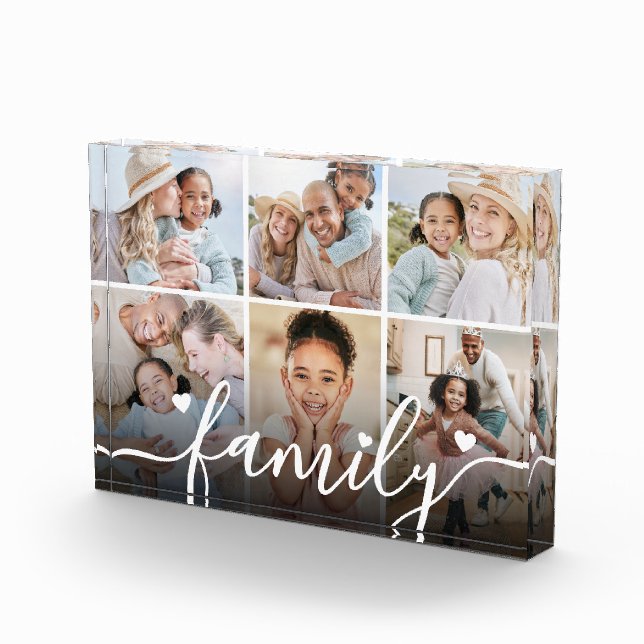 Personalized Family Photo Collage Acrylic Block (Right)