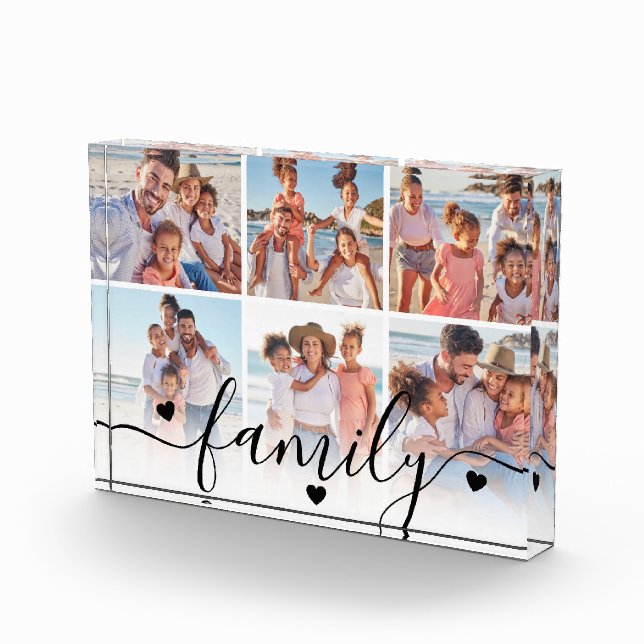 Personalized Family Photo Collage Acrylic Block (Right)