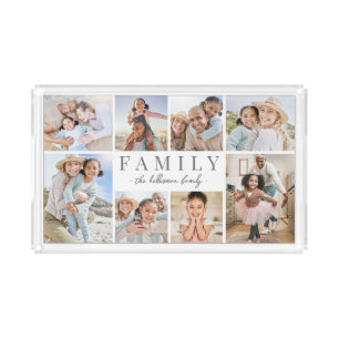 Personalized Family Photo Collage Acrylic Tray