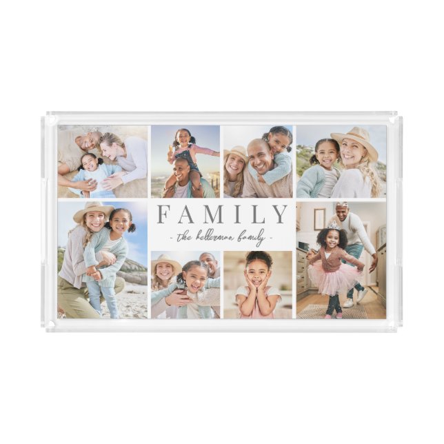 Personalized Family Photo Collage Acrylic Tray (Front)