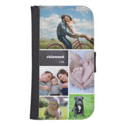 Personalized Family Photo Collage #blessed Galaxy S4 Wallet Case