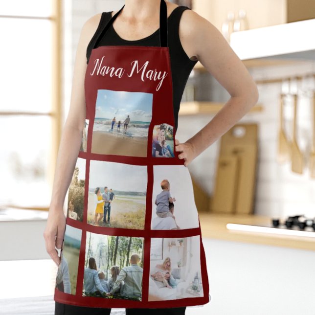 Personalized Family Photo Collage Christmas Apron (Creator Uploaded)