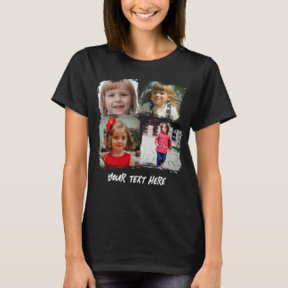 Personalized Family Photo Collage Custom Text Gift T-Shirt