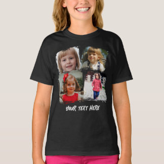 Personalized Family Photo Collage Custom Text Gift T-Shirt