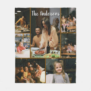 Personalized Family Photo Collage Fleece Blanket