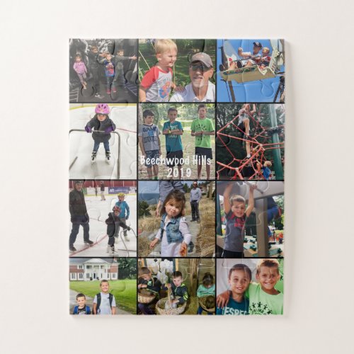 Personalized Family Photo Collage Jigsaw Puzzle