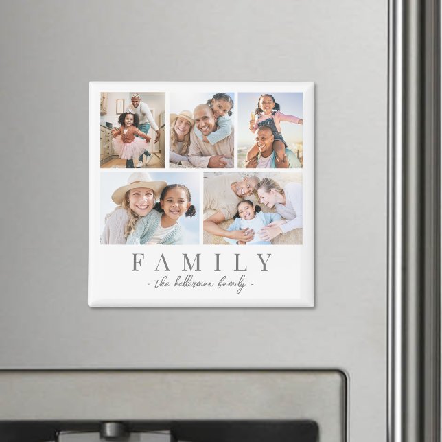Personalized Family Photo Collage Magnet (Elegant Personalized Family Photo Collage magnet)