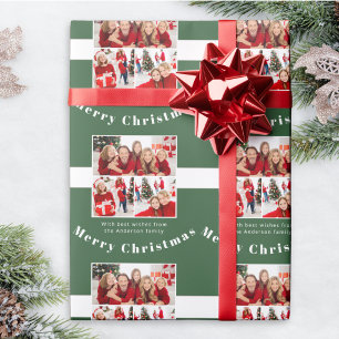 Personalized Family Photo Collage Merry Christmas Wrapping Paper