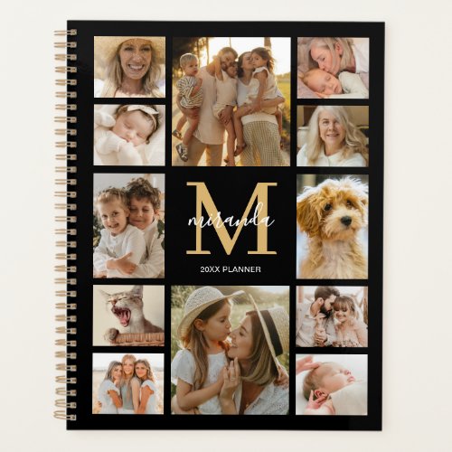 Personalized Family Photo Collage Monogram Planner