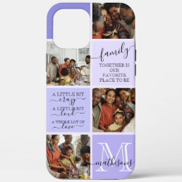 Personalized Family Photo Collage Monogram Quotes  iPhone 12 Pro Max Case