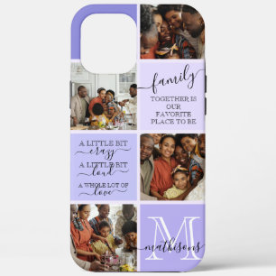 Personalized Family Photo Collage Monogram Quotes  iPhone 12 Pro Max Case