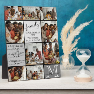 Personalized Family Photo Collage Monogram Quotes Plaque