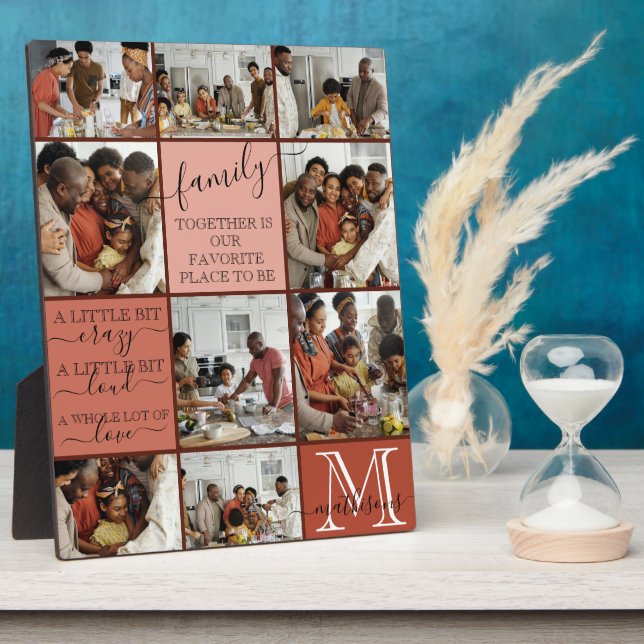 Personalized Family Photo Collage Plaque (Side)
