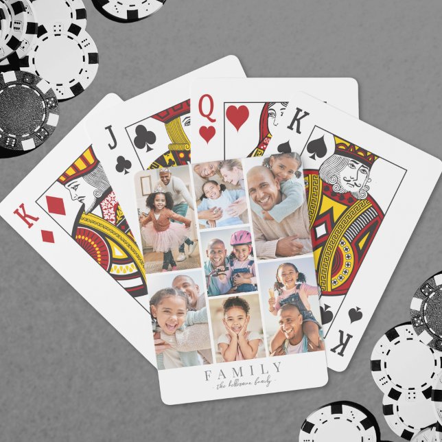 Personalized Family Photo Collage Poker Cards (Personalized Name Family Photo Collage Poker Cards)