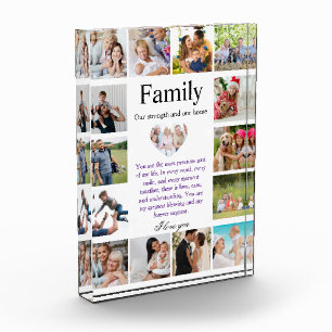 Personalized Family Photo Collage Poster with Hear Acrylic Award