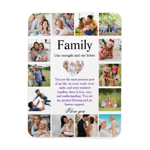 Personalized Family Photo Collage Poster with Hear Magnet