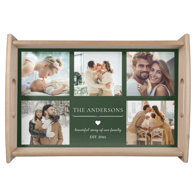 Personalized Family Photo Collage Serving Tray (Front)